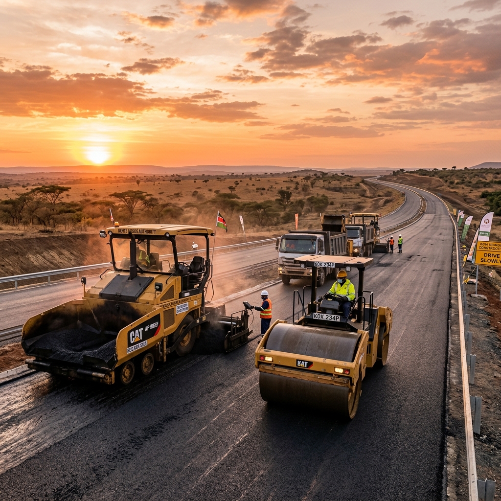 Road construction and tarmacking in Kenya by Gloden Electricals